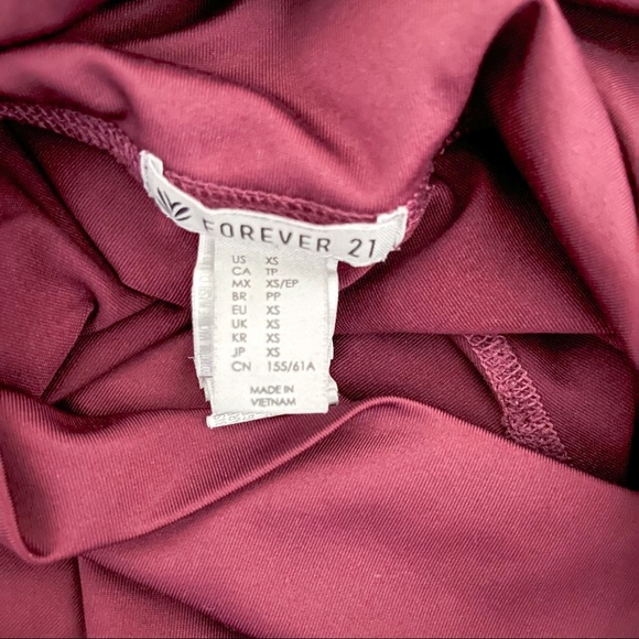 Forever 21 Burgundy Work Out Tights Leggings - Picture 3 of 3